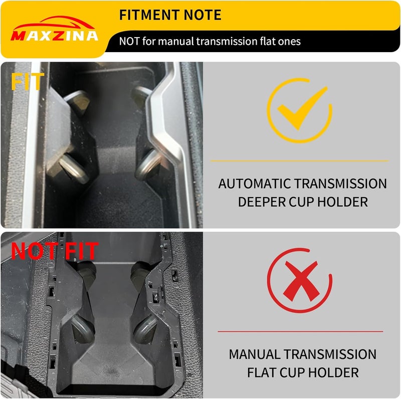 Maxzina Cup Holder Compatible with 2024 2025 Toyota Tacoma (Not Manual Transmission) Center Console Cup Holder Silicone Insert Black Bottle Holder Interior Decoration for 2024 Tacoma Accessories - Image 2